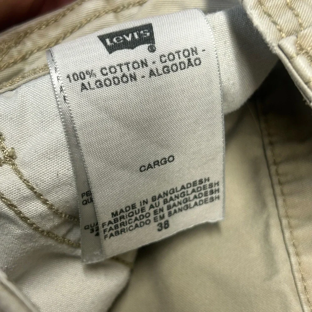 Levi's Cargo Shorts Khaki Tan Mens 38 Cotton Multi Pocket Utility Gorpcore